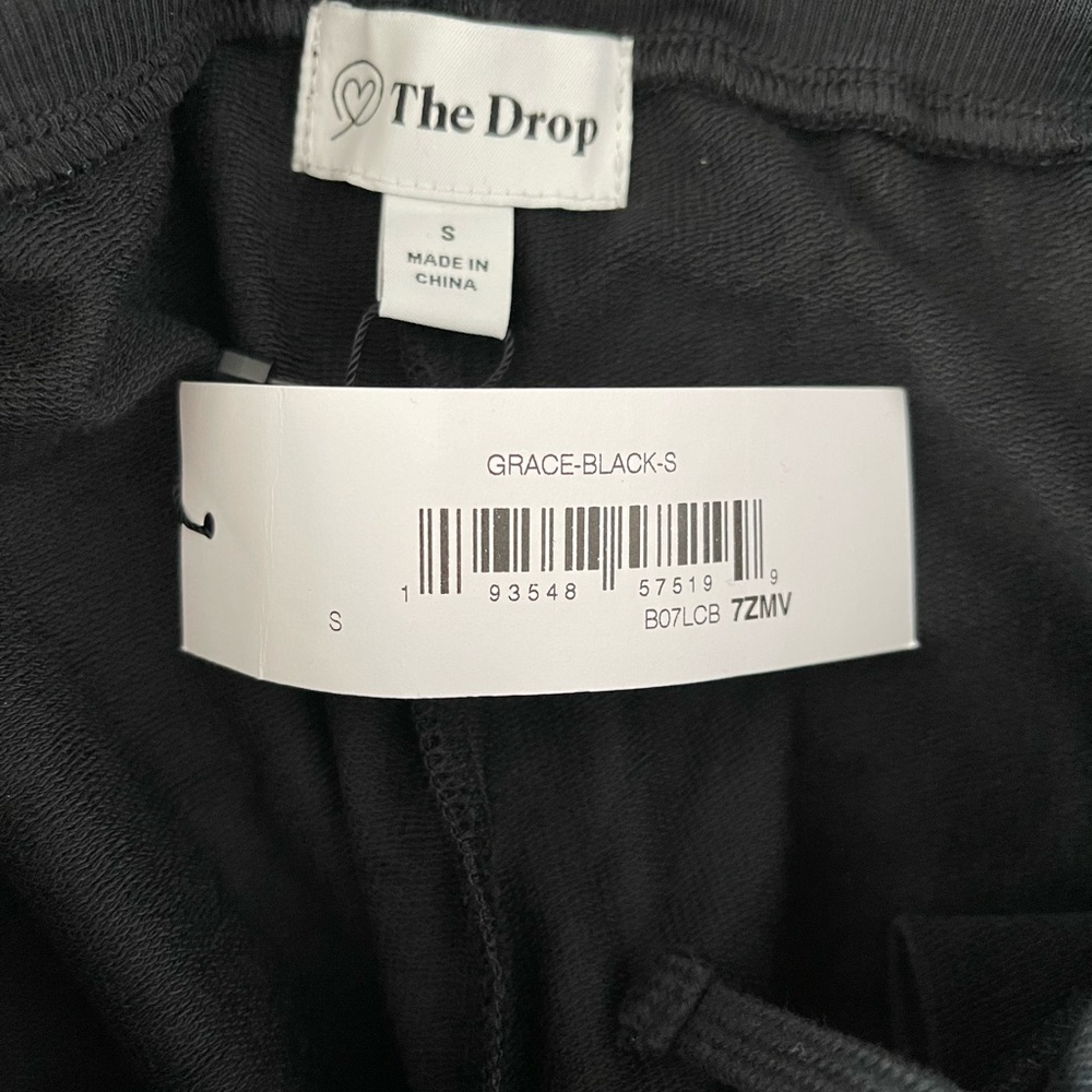 The Drop Women's Grace Supersoft Stretch Rib-Cuff Jogger in Black Size Small - Picture 3 of 5